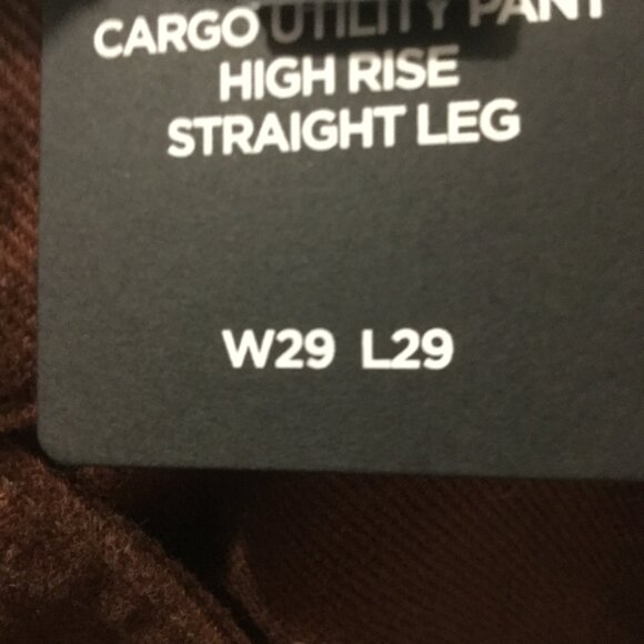 NWT Silver Jeans Co. Cargo Utility pants high rise straight leg brown 29W 29L - Picture 7 of 7
